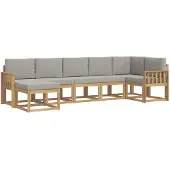 vidaXL Outdoor-Sofagarnitur 7 stk. Weiß und Hellgrau