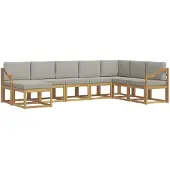 vidaXL Outdoor-Sofagarnitur 8 stk. Weiß und Hellgrau