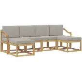 vidaXL Outdoor-Sofagarnitur 6 stk. Weiß und Hellgrau
