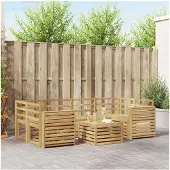 vidaXL Outdoor-Sofagarnitur 7 stk. Weiß Massivholz Akazie