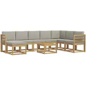 vidaXL Outdoor-Sofagarnitur 9 stk. Weiß und Hellgrau