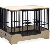 Designed By Lotte Drahtkäfig Premium Hundekäfig Metall/Holz, Größe:XL