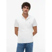 Tommy Hilfiger Poloshirt "LIQUID COTTON ESSENTIAL REG POLO", Herren, Gr. M, weiß, Jersey, Obermaterial: 100% Baumwolle, Shirts Poloshirt