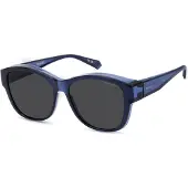 Polaroid PLD 9019/S Fitover Unisex-Sonnenbrille Vollrand Eckig Kunststoff-Gestell, blau