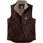 Carhartt Weste Herren Washed Duck Stehkragen Weste Dark Brown-L