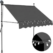 vidaXL Einziehbare Markise Handbetrieben mit LED 100 cm Anthrazit