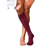 Falke No. 6 Finest Merino & Silk Herren Kniestrümpfe, 41-42, Rot, Uni, Wolle