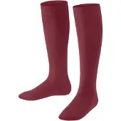Falke Family Kinder Kniestrümpfe, 39-42, Rot, Uni, Baumwolle