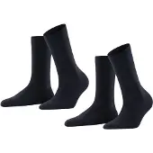 Falke Damen Socken Softmerino Bundle 2P SO 49144-6379 39-40 - Dark Navy - 39-40