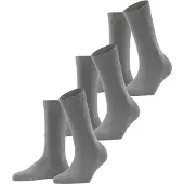 Falke Family 3-Pack Damen Socken, 39-42, Grau, Uni, Baumwolle