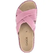 Gabor Damen Pantoletten in Rosa mit weichem Fußbett und Espadrille-Optik