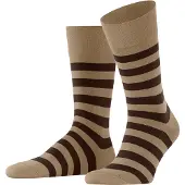 Falke Sensitive Mappd Line Herren Socken, 47-50, Beige, Streifen, Baumwolle