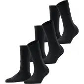 Falke Family 3-Pack Damen Socken, 35-38, Schwarz, Uni, Baumwolle