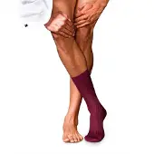Falke No. 7 Finest Merino Herren Socken, 45-46, Rot, Uni, Schurwolle