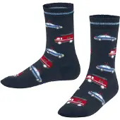 Falke Police and Fire Cars Kinder Socken, 31-34, Blau, Motiv, Baumwolle