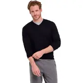 Falke Ultrafine Merino Wool Herren Pullover, S, Schwarz, Schurwolle