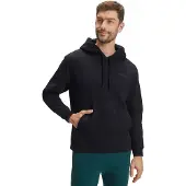 Falke Sweat Herren Hoodie, XXL, Schwarz, Uni, Baumwolle