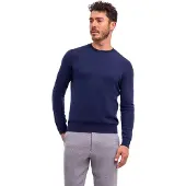 Falke Pure Cashmere Herren Pullover, S, Blau, Uni, Kaschmir