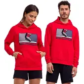 Falke Anniversary Unisex Hoodie, M, Rot, Baumwolle (Bio)