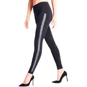 Falke Clean Intensity Damen Leggings, L, Schwarz, Streifen