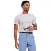 Falke Cotton Knit Herren T-Shirt, 3XL, Weiß, Uni,Streifen, Baumwolle