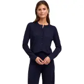 Falke Pure Merino Wool Damen Cardigan, L, Blau, Uni, Schurwolle