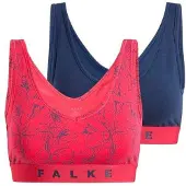 Falke 2-Pack Damen Bustier Daily Comfort, L, Mehrfarbig, Uni, Baumwolle