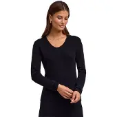 Falke Ultrafine Merino Wool Damen Pullover, XS, Schwarz, Rippe, Schurwolle