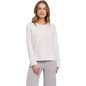 Falke Cotton Knit Damen Pullover, XXL, Weiß, Uni,Streifen, Baumwolle