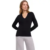 Falke Pure Merino Wool Damen Pullover, XXL, Schwarz, Uni, Schurwolle