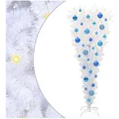 vidaXL Künstlicher Weihnachtsbaum Weiß 120 cm PVC und Stahl