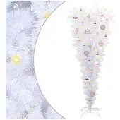 vidaXL Künstlicher Weihnachtsbaum Weiß 120 cm PVC und Stahl