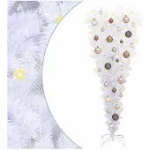 vidaXL Künstlicher Weihnachtsbaum Weiß 120 cm PVC und Stahl