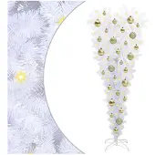 vidaXL Künstlicher Weihnachtsbaum Weiß 120 cm PVC und Stahl