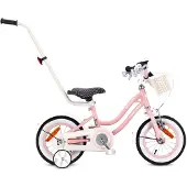 Sun baby Mädchen fahrrad 12 Zoll Glocke Zusatzräder Schubstange Heart Bike rosa