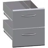 Bartscher Schubladen 700, B400, 2er-Set, Schubladenset mit 2 Schubladen aus Chromnickelstahl 18/10, 1 Stück