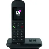 Telekom Sinus A12, Analoges/DECT-Telefon, Kabelloses Mobilteil, Freisprecheinrichtung, 100 Eintragungen, Schwarz