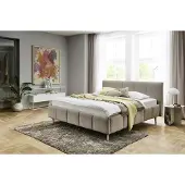 Meise Polsterbett .MÖBEL "ALVA wahlweise mit Lattenrost, Breiten: 140, 160 & 180cm", beige (cappuccino), B:205cm H:104cm L:220cm, Betten, Polsterbett, Fußfarbe: sand