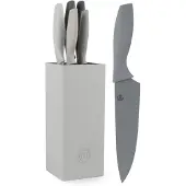 MasterChef Messerblock mit Messer, Messerset mit Block, 6-teilig, Grau