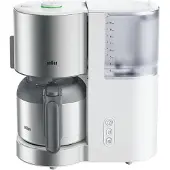 Braun IDCollection Kaffeeautomat KF 5105 WH weiss, Filterkaffeemaschine, Gemahlener Kaffee, 1000 W, Edelstahl, Weiß