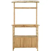 vidaXL Outdoor Bartisch Natur 110 x 50 x 210 cm Bambus