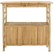 vidaXL Outdoor Bartisch Natur 110 x 50 x 105 cm Bambus