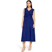 Betty Barclay Midikleid "Midikleid mit V-Ausschnitt", Damen, Gr. 40, EURO, blau (electric blau), Obermaterial: 69% Baumwolle CO. 29% Polyamid PA. 2% Elasthan EL., Kleider Midikleid
