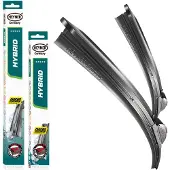 Heyner Scheibenwischer-Set 600 mm / 530 mm Hybrid mit ST-Adapter vorne Für Fahrer- und Beifahrerseite, Graphitbeschichtete Gummilippen, Slim Top-Adapter, Paarweise geliefert, Flaches Profil