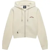 Superdry für Damen. W2012286A Kurzes Essential Logo Hoodie in Weiß (S), Lässig, Baumwolle