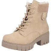 Rieker Damenschuhe Stiefeletten Schnürstiefel Beige Freizeit