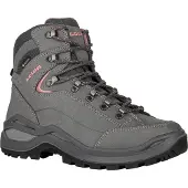 Lowa Wanderschuh "RENEGADE EVO GORE-TEX MID Ws", Damen, Gr. 42, grau (graphit, rose), Leder, Schuhe Wanderschuh, wasserdicht dank Gore-Tex Membrane, mit Vibram Sohle