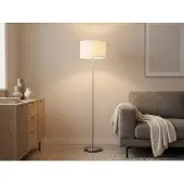 Meine Wunschleuchte Designklassiker Stehlampe mit Stoffschirm Weiß & E27 LED, Höhe 160cm