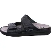 Mephisto James, Pantolette, Black, Mamouth 714 (Glattleder), Wechselfußbett, Klettverschluss J811 46