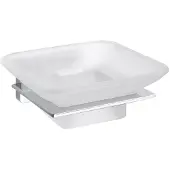 Bemeta Seifenschale Niki, sandgestrahltes Glas/Chrom